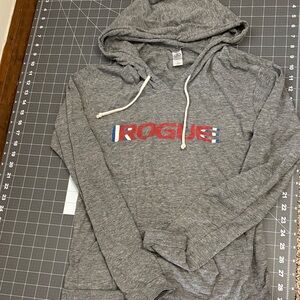 Rogue Gray Hoodie with Red and Blue Logo